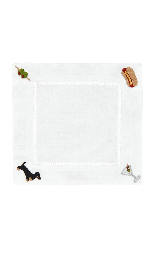 Abbode Tinis & Weenies Napkin In White