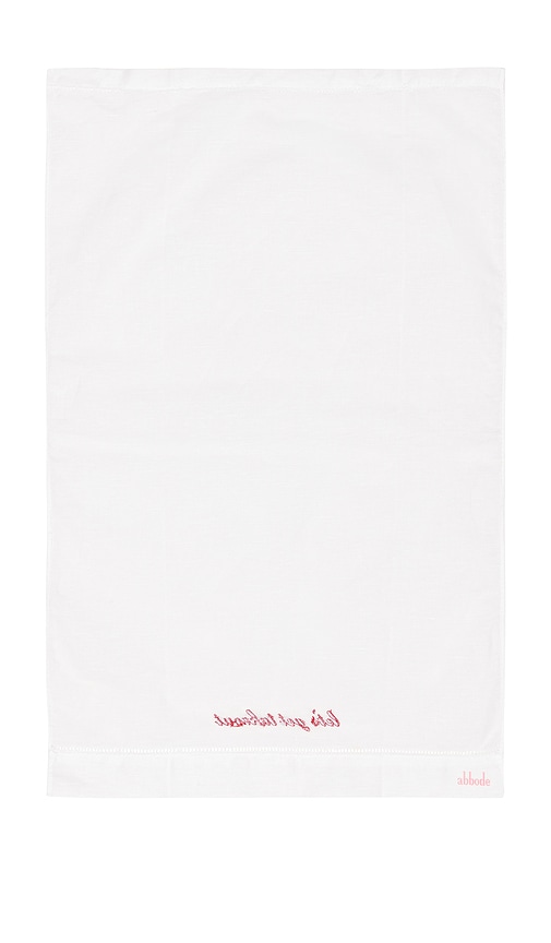  Abbode Let's Get Takeout Tea Towel In White. 