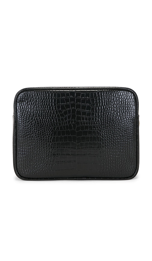Abbode Out Of Office Martini Croc Pouch In Black