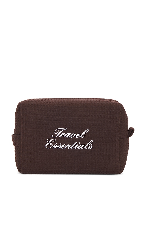 Abbode Travel Essentials Waffle Pouch in Chocolate.