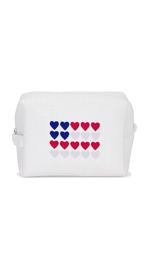 Abbode July 4th Heart Flag Waffle Pouch in Cloud 68$