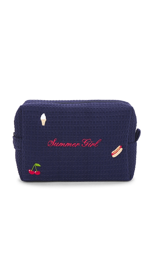 Abbode July 4th Summer Girl Waffle Pouch in Navy.