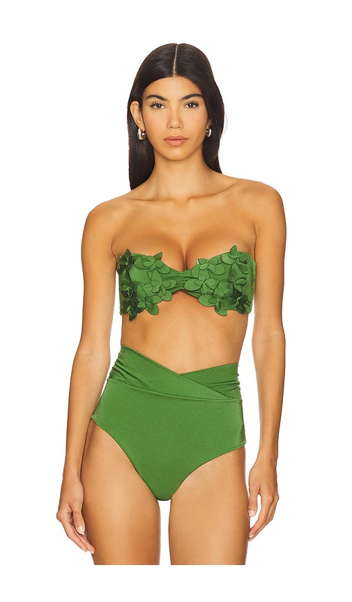 Meadow Bikini Top in Dark Green. - size S (also in L, XS)