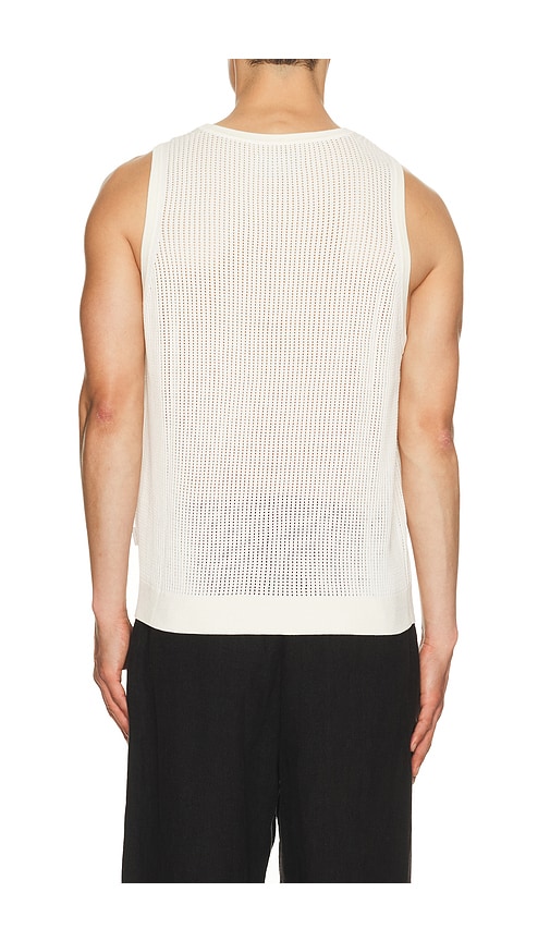  Auto-reply Knit Mesh Tank Top In Cream. Size S. Also In L, Xl/1x. 