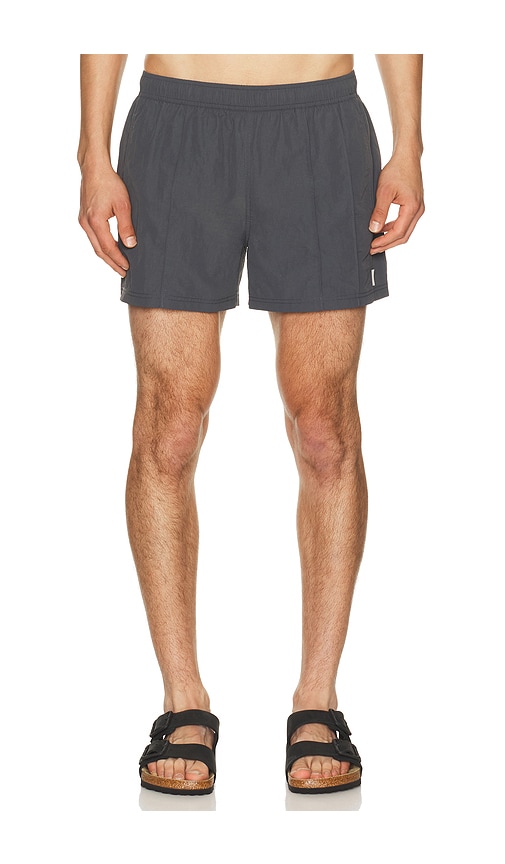 4 Vertical Pintuck Sebastian Swim Trunk in Grey. - size XL/1X (also in S, M, L)