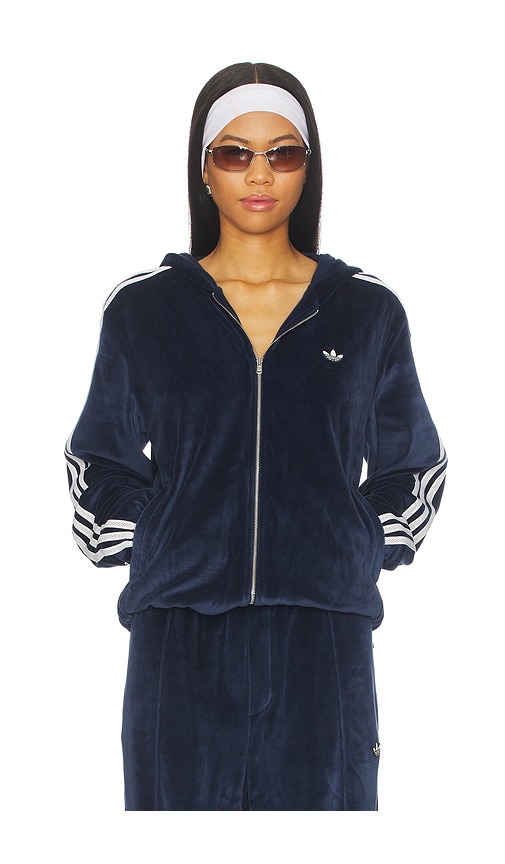 Adidas Originals X Wales Bonner Velour Track Jacket In Blue