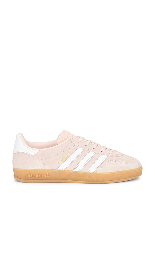 adidas Originals Gazelle Indoor Sneaker in Sandy Pink, White, & Gum 3