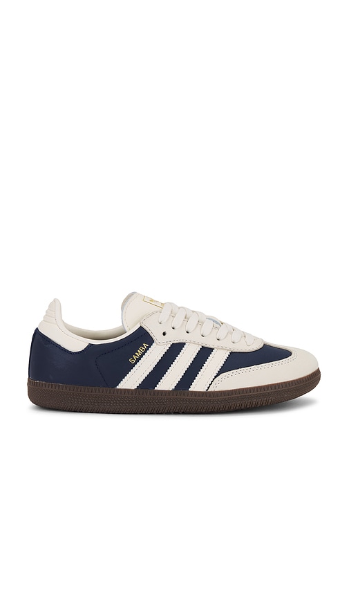 adidas Originals Samba OG W Sneaker in Night Indigo, Cream White, & Gold Metallic
