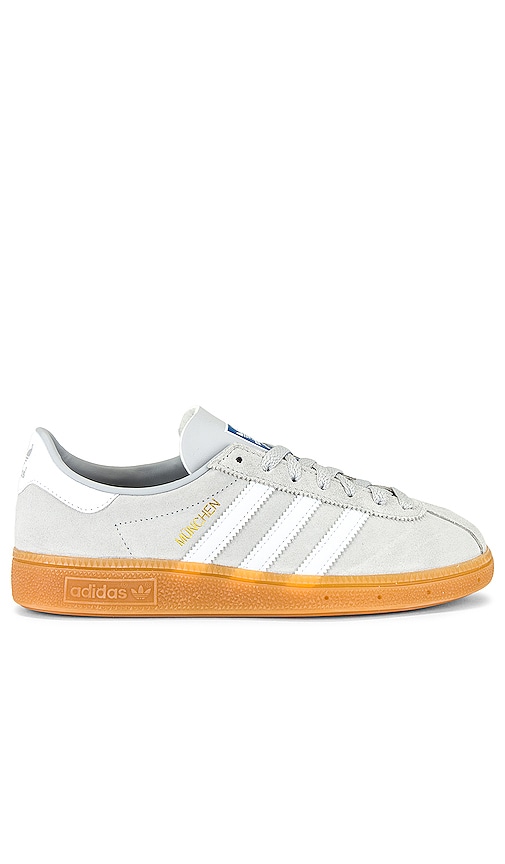 adidas Munchen Sneaker in Light Solid Grey, Core White, & Gold | REVOLVE
