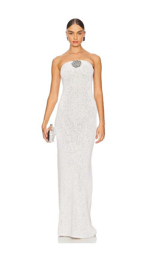 Shop Asta Resort Chiara Strapless Dress In Ivory