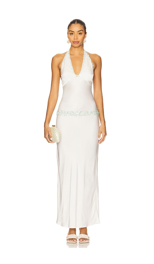 Asta Resort Celine Hand Beaded Dress In White