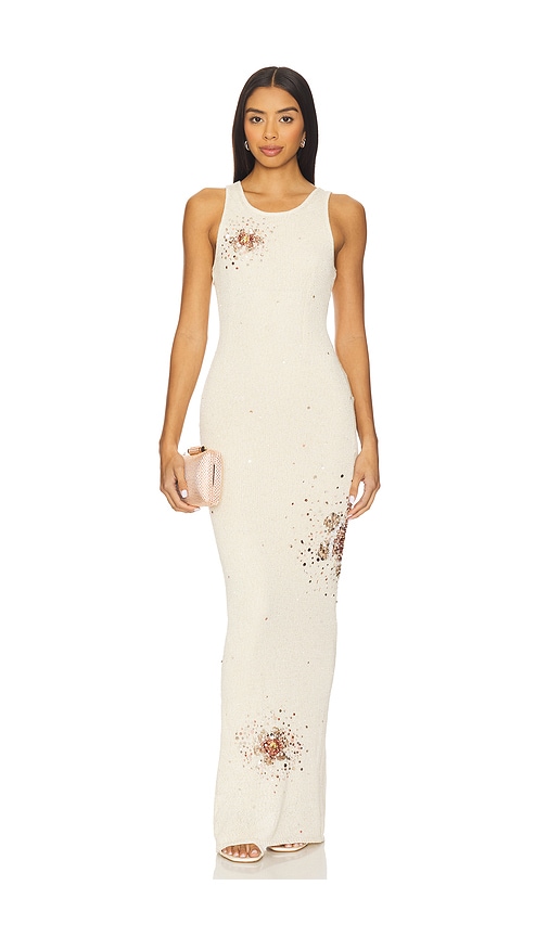 Asta Resort Natalia Hand Embroidered Dress In Neutral