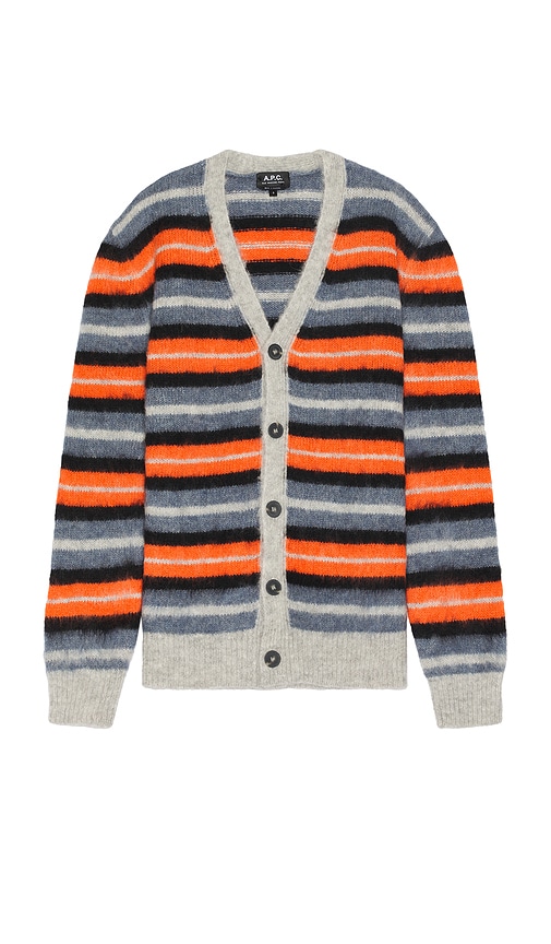 Shop Apc Dave Cardigan In Light Grey