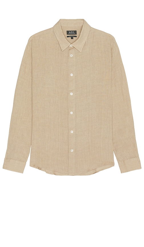 Shop Apc Chemise Cassel Logo In Beige