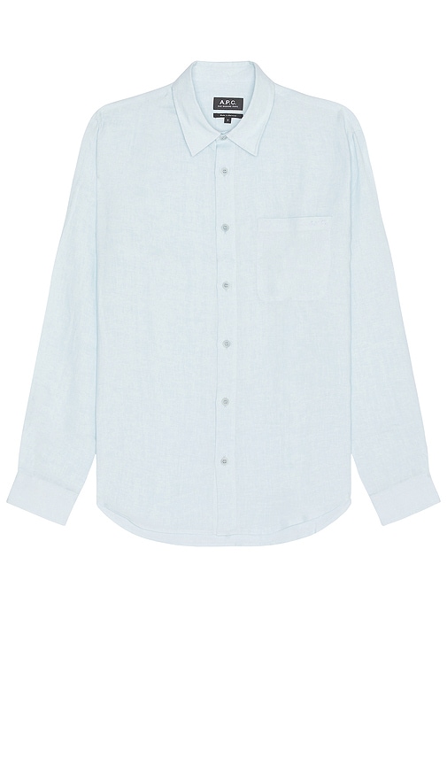 Shop Apc Chemise Cassel Logo In Light Blue