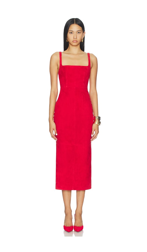 Alex Perry Singlet Suede Dress in Red | REVOLVE