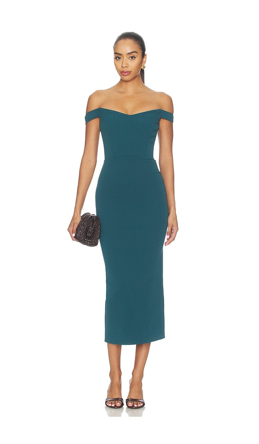 teal bodycon midi dress Teal Shoulder Ruched Bodycon Midi Dress AX Paris US