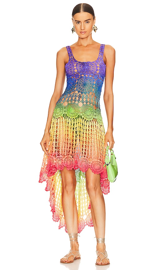Alix Pinho Siete Colores Midi Dress In Multicolor