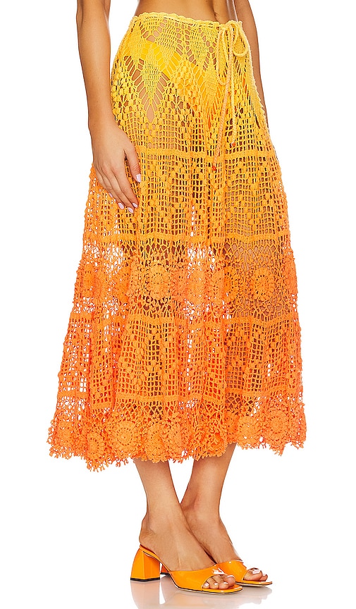 Shop Alix Pinho X Revolve Sunset Midi Skirt In Orange