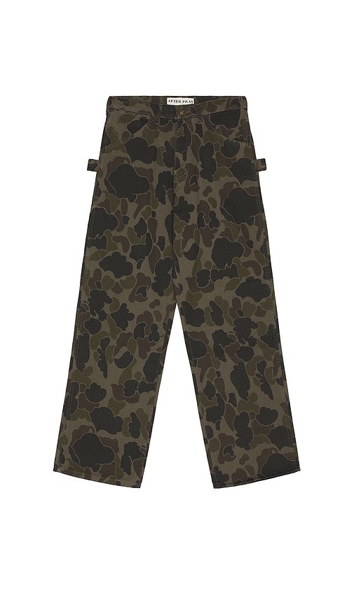 After Pray Neo Washed Work Pants Cloud Camo In Gray