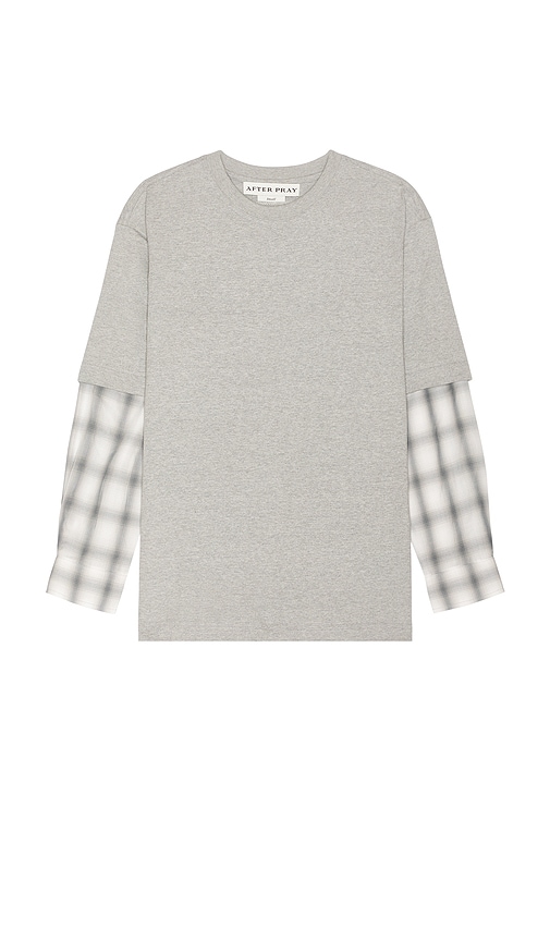 Shop After Pray Layered Long Sleeve T-shirt In Grey