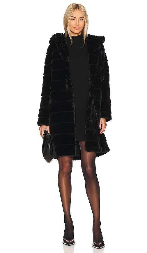 Apparis Celina 3 Faux Fur Coat in Black