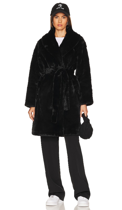 Shop Apparis Bree Faux Fur Coat In Noir