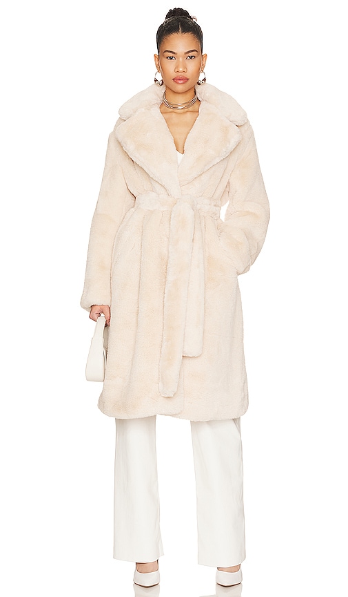Apparis Mona Plant-based Fur Coat in Oat