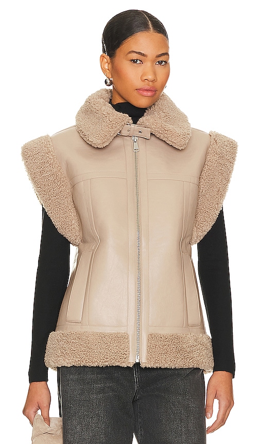 Shop Apparis Jay Vest In Taupe