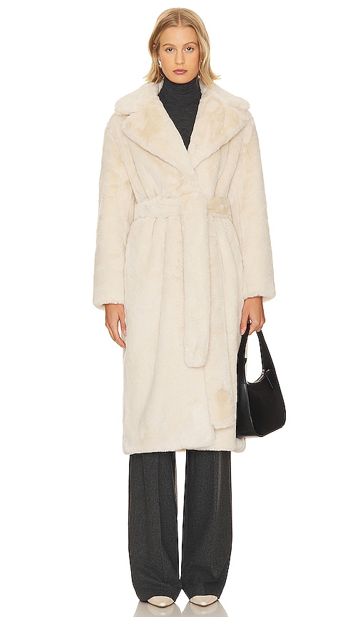 Shop Apparis Mona Plant-based Fur Coat In Cream
