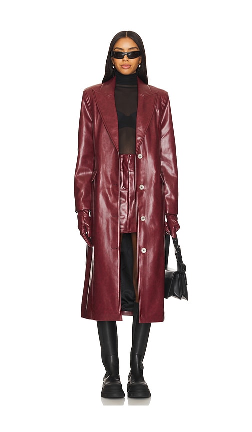 Apparis Lauren Overcoat In Crimson