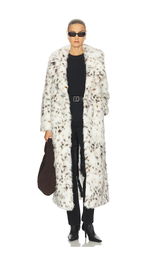 Apparis Gabrielle Snow Leopard Maxi Coat