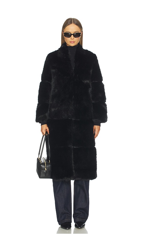 Apparis Sylke Sable Coat In Black