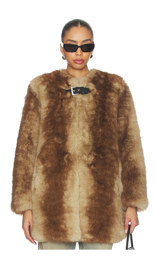 Apparis Petra Mink Coat In Neutral