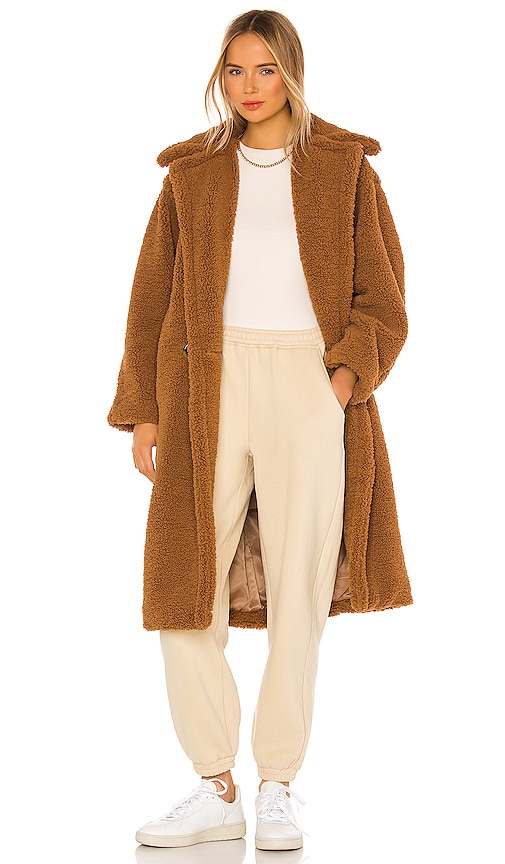 Bree Camel  Faux Fur Belted Coat – Apparis