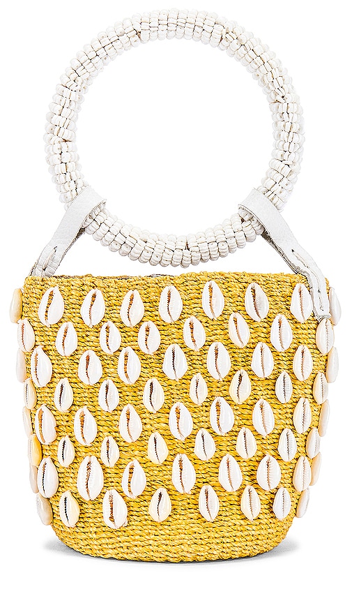 Aranaz Kaia Mini Bucket Bag in Yellow REVOLVE