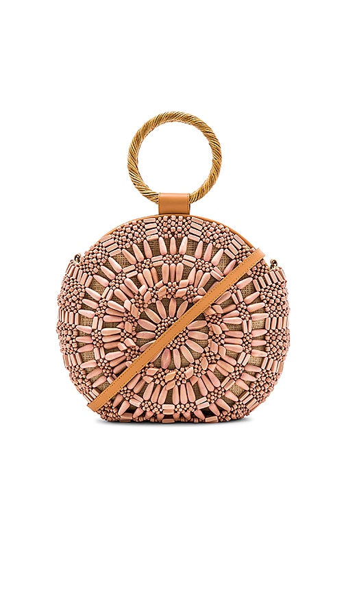 Aranaz Sunburst Round Tote in Blush REVOLVE