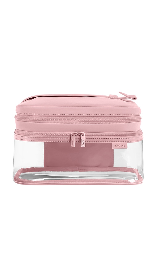 Away Cosmetic Case in Blush Pink.