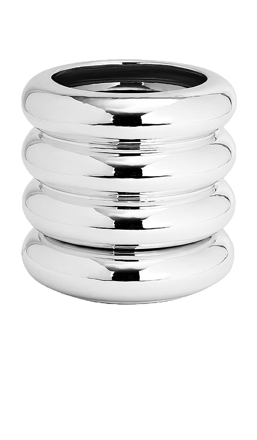 Areaware Stacking Planter Tall In Metallic Silver
