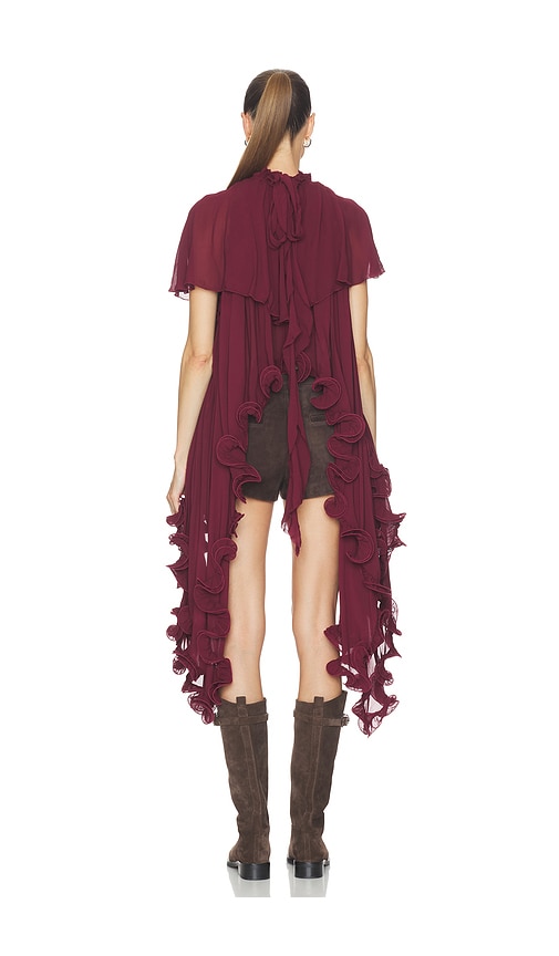  Aniye Records Oberteil Heren Ruffle In Burgundy. 