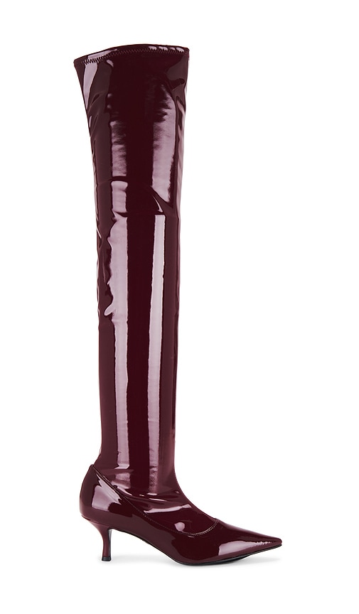 Shop Aniye Records Betsy Cuissard Boot In Dark Ruby