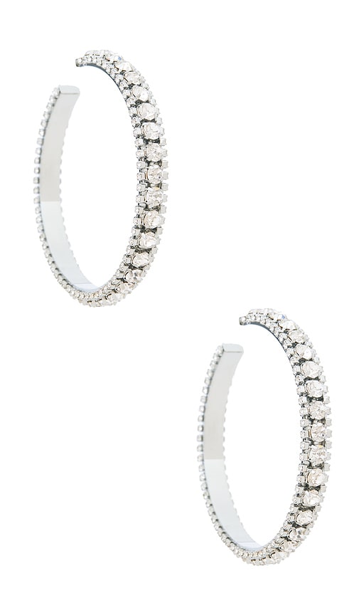 AREA Large Crystal Hoop Earrings.