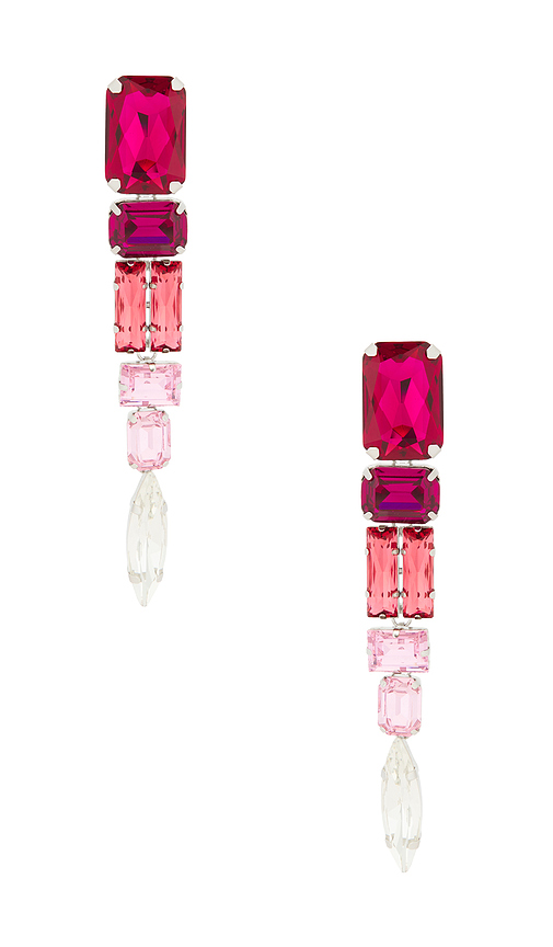 Area Ombre Crystal Drop Earrings In Pink