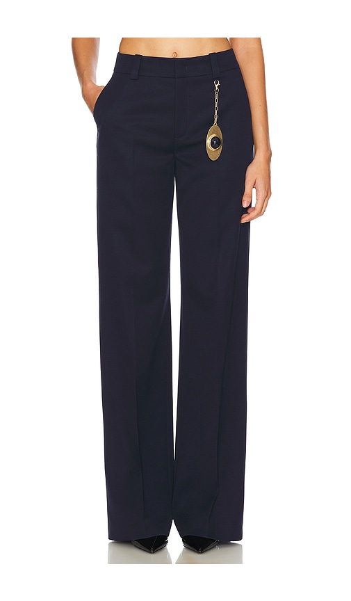 Shop Area Chain Plate Straight Leg Trouser In Navy