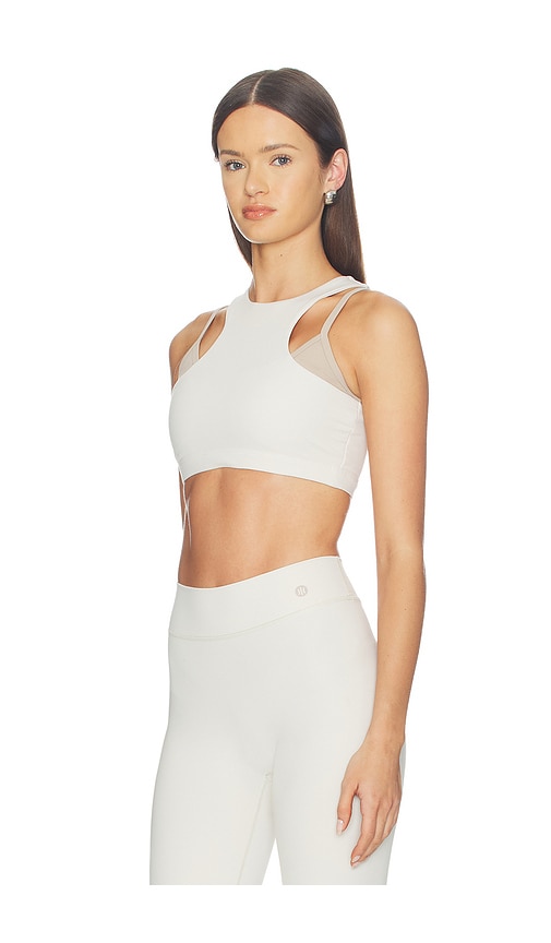  Astoria Top Corto Deportivo En Capas Layered Sport Crop Top En Color Blanco Talla L  (también En M, S, Xl, Xs). 