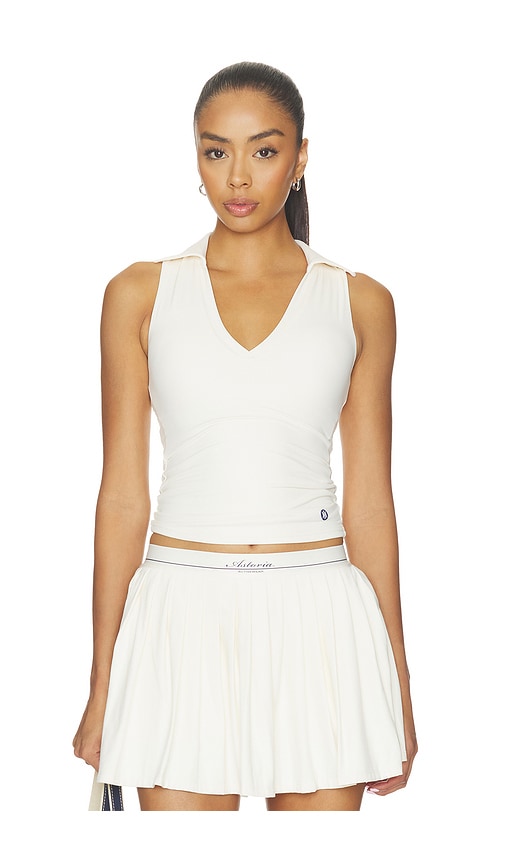 Astoria Polo Tank Top In White