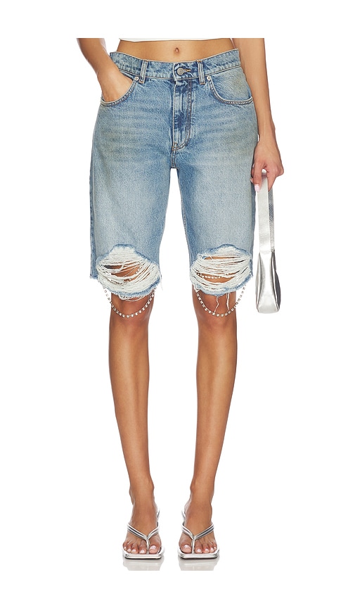 AREA Crystal Fray Jean Short