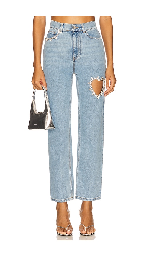 Area Jeans Mit Kristallverzierung In Blue