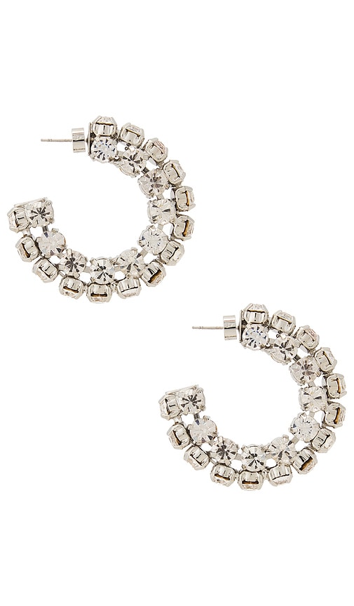 Area Small Crystal Hoop Earrings In Metallic