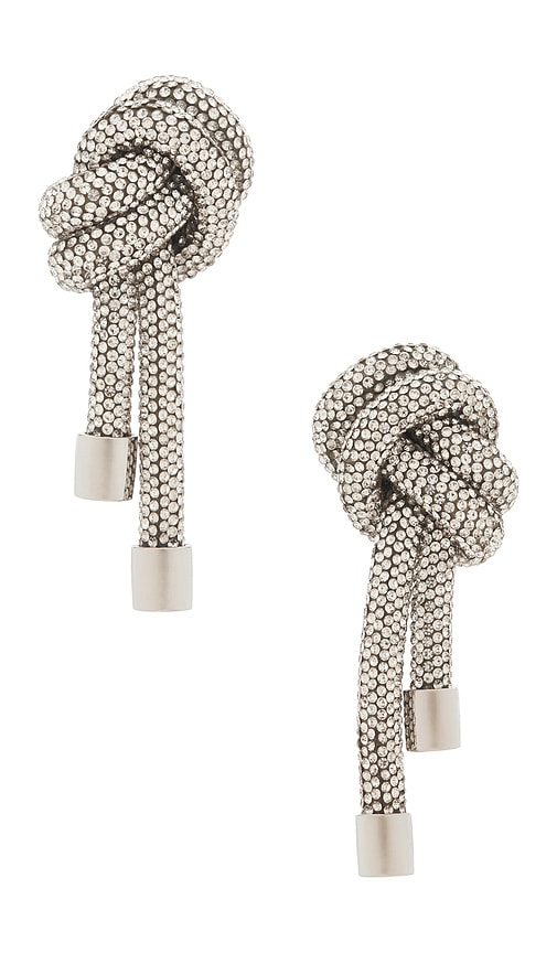 AREA Crystal Knot Earrings